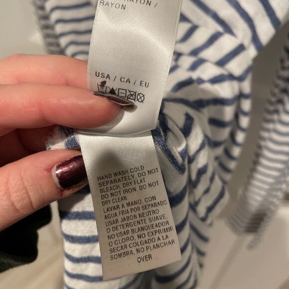 Splendid blue and white all day hoodie coverup light sweater large - Picture 6 of 7